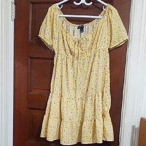 Streetwear Society Yellow Floral Mini Dress